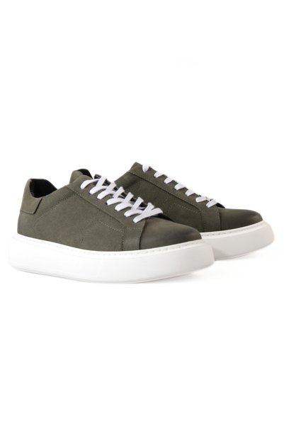 Tripy Genuine Leather Men's Lace-Up Khaki Sneaker Shoes Kelvin