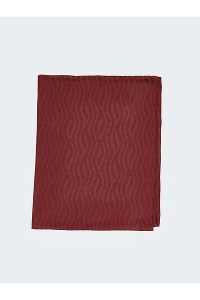 LC Waikiki Burgundy Patterned Women's Shawl