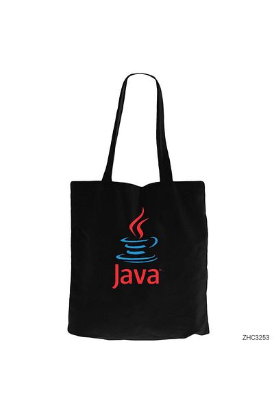 Z zepplin Geantă neagră din pânză cu fermoar cu logo Java Gabardine