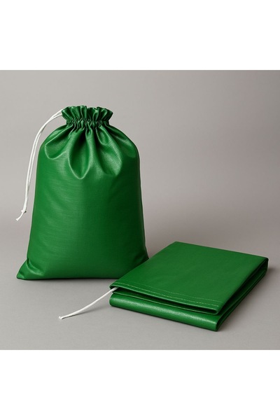 İKİZLER BRANDA Tekstil Torbası YEŞİL Su Geçirmez Branda Torbası Ip Sıkmalı 100cmx100cm Kalın Malzeme
