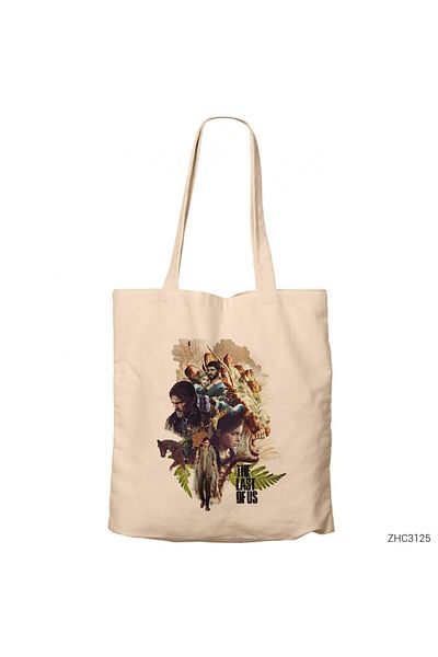 Z zepplin The Last of Us Art Cream Geantă din pânză cu fermoar Gabardine