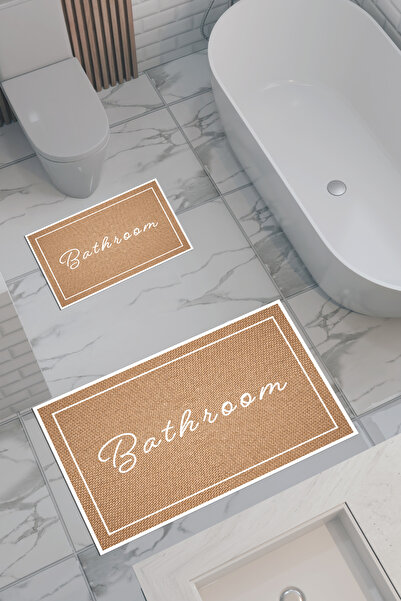 THEMODERNHANE سجادة حمام صديقة للبيئة منقوشة بالقش، قاعدة مضادة للانزلاق، آمن...