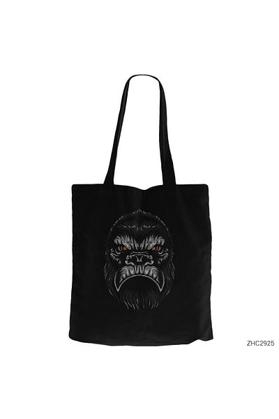 Z zepplin Geantă din pânză neagră Gorilla Face cu fermoar Gabardine