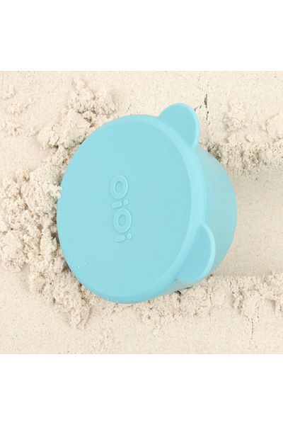 MBB ETİCARET Oioi Mini Bowl with Silicone Lid Set of 2 Mini Bites Aqua Green / Powder Gray