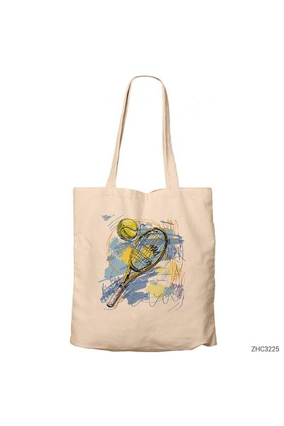 Z zepplin Tennis World Cream Zippered Cloth Bag Gabardine
