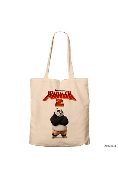 Z zepplin Kung Fu Panda Cream υφασμάτινη τσάντα με φερμουάρ Gabardine