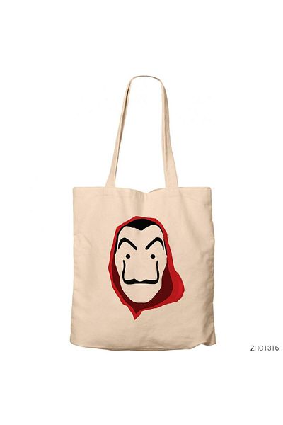 Z zepplin La Casa De Papel Geantă clasică din pânză crem cu fermoar Gabardine
