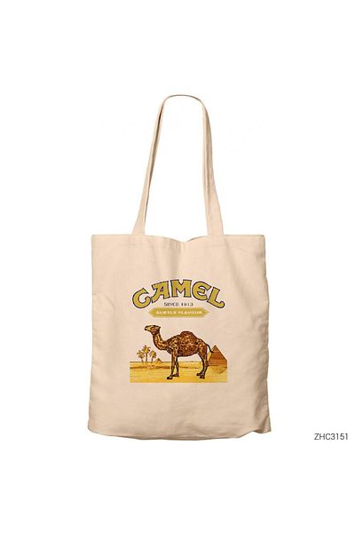 Z zepplin Camel Cream Zippered Cloth Bag Gabardine