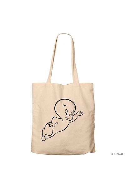 Z zepplin Casper Flying Cream Zippered Cloth Bag Gabardine
