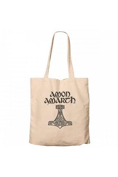 Z zepplin Amon Amarth Mjolnir Cream Zippered Cloth Bag Gabardine