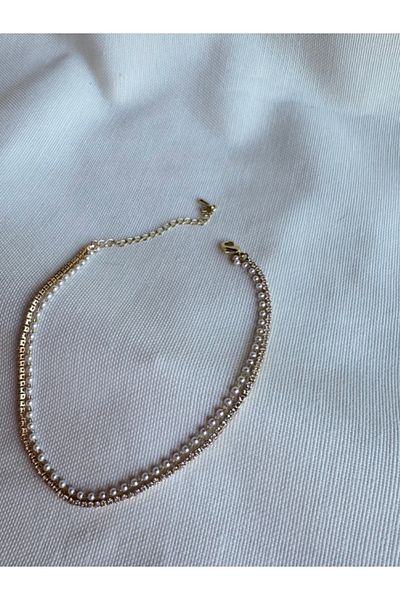 bijuxbymrv Waterway Pearl Row Anklet Gold Color