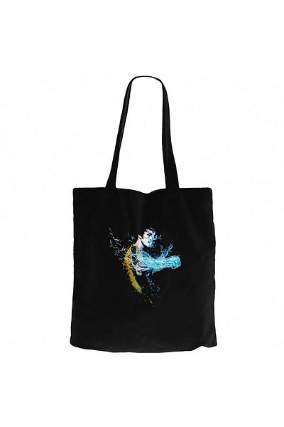 Z zepplin Bruce Lee Splash the Water Black Zippered Cloth Bag Gabardine