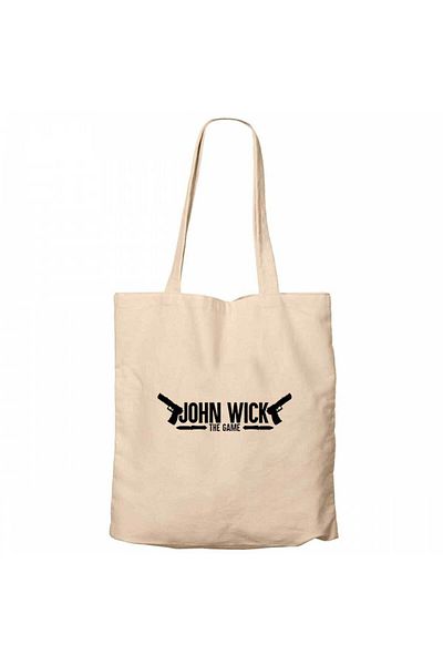 Z zepplin John Wick the Game Cream Zippered Cloth Bag Gabardine