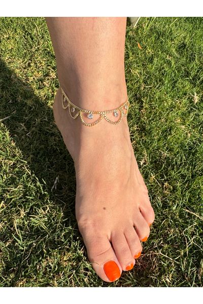 bijuxbymrv Special Series Stone Thick Chain Dangle Anklet