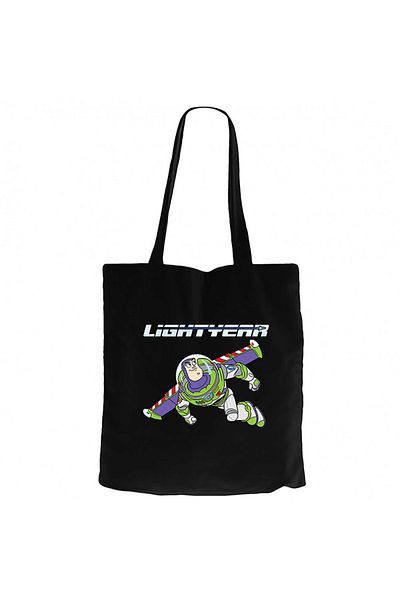 Z zepplin Lightyear Flying Black Zippered Cloth Bag Gabardine