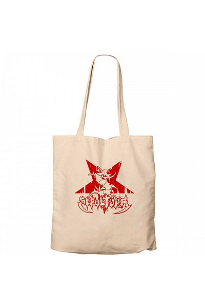 Z zepplin Sepultura Logo Red Cream Zippered Cloth Bag Gabardine