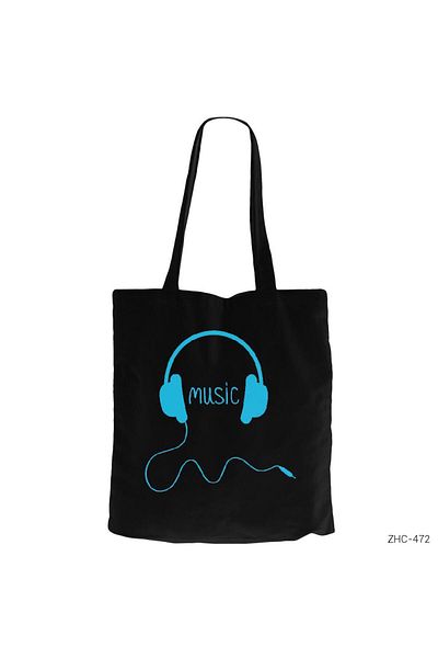 Z zepplin Music is Life 2 Geantă neagră din pânză cu fermoar Gabardine
