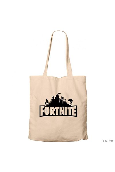 Z zepplin Fortnite Logo 1 Geantă de pânză crem cu fermoar Gabardine