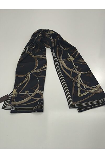 PİRAMİT LOİS VOİTTON KEMER ZİNCİR MODEL VUAL İPEK ŞAL SİYAH KAHVE VİZON