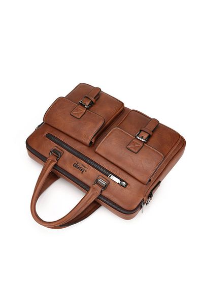 Cyber Men Bag Waterproof Vintager Briefcase Large Satchel Shoulder Bag Rugged Leather Computer Laptop Bag