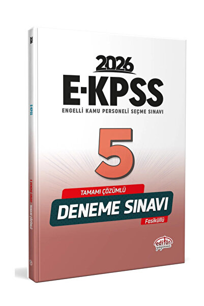 Editör Yayınevi 2025 EKPSS Tamamı Çözümlü 5 Deneme Sınavı Güncel Müfredat Uya...