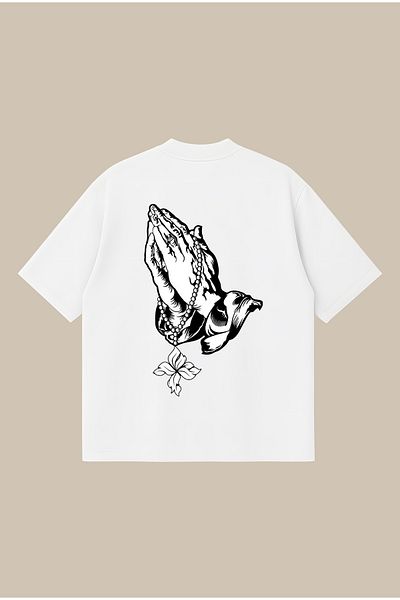 PURE POWER Saint Prayer Boxy Fit Oversize Unisex Tshirt – Printed T-Shirt |   Streetwear