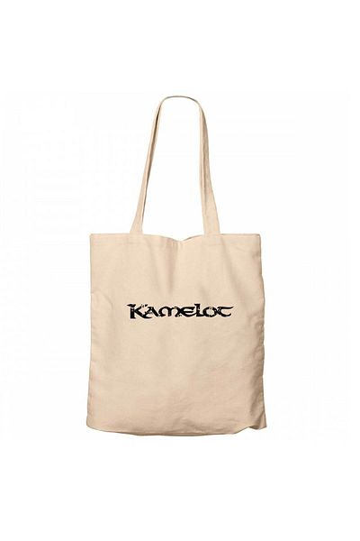 Z zepplin Kamelot Logo Text Cream Zippered Cloth Bag Gabardine