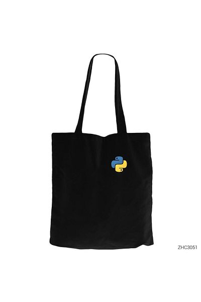 Z zepplin Python Software Black Zippered Cloth Bag Gabardine