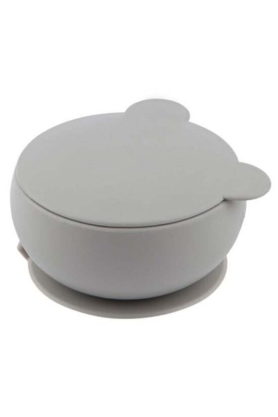 MBB ETİCARET OiOi Silicone Bowl with Lid Powder Gray