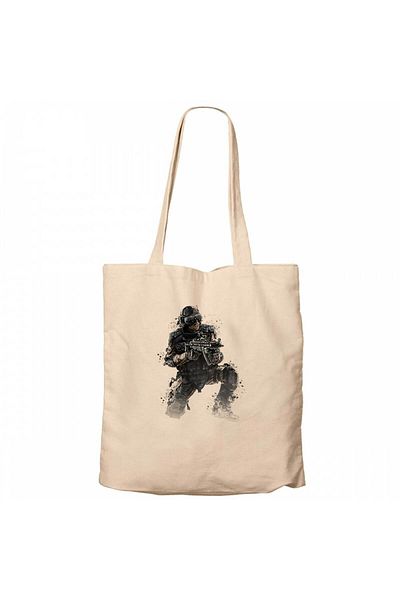 Z zepplin Call of D. Combatant Cream Zippered Cloth Bag Gabardine