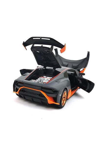BaoBao Lamborghini Huracan STO Gray with Orange Scale 1:24 21cm BAOBAO Collection Car