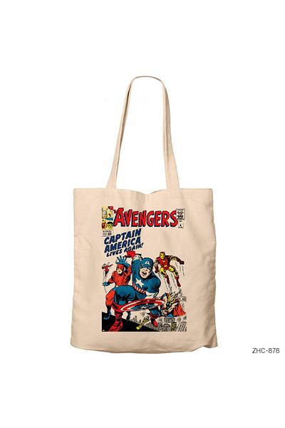 Z zepplin Avengers Comic Cover Cream Τσάντα με φερμουάρ Gabardine