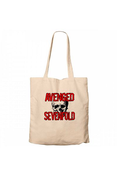 Z zepplin Avenged Sevenfold Skull Cream Zippered Cloth Bag Gabardine