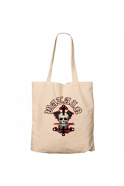 Z zepplin Watain Merch Deaths Head Cream Zipper Cloth Bag Gabardine