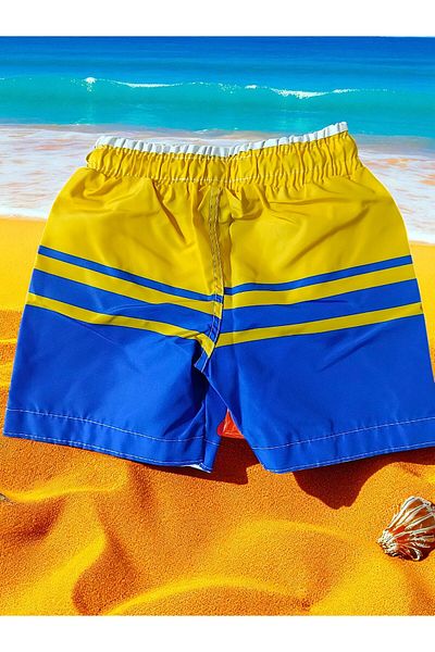 MİLAYS LİFE HOME COLLECTİON Pantaloni scurți pentru băieți, cu șireturi, cu plasă de plasă în interior, pentru mare și piscină