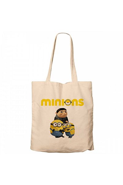 Z zepplin Geantă din pânză cu fermoar Minions și Gru Cream Gabardine