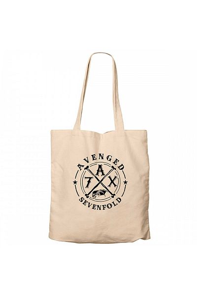 Z zepplin Avenged Sevenfold Figure Cream Zipper Cloth Bag Gabardine