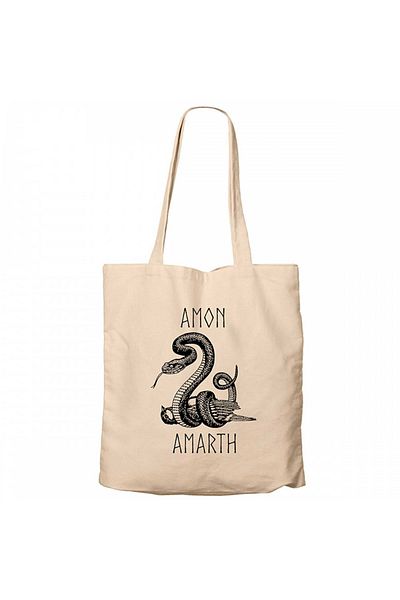 Z zepplin Amon Amarth Snake Cream Zippered Cloth Bag Gabardine