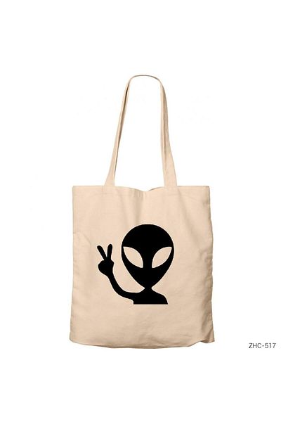 Z zepplin Alien Funny Cream Τσάντα με φερμουάρ Gabardine