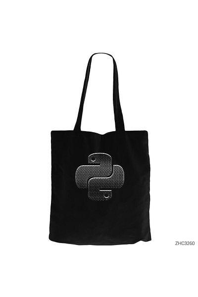 Z zepplin Python Black Black Zippered Cloth Bag Gabardine