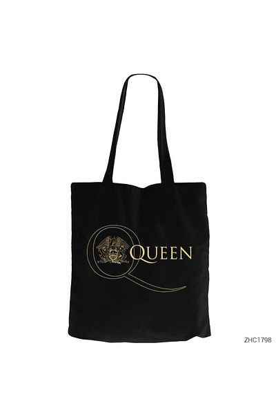 Z zepplin Queen Logo 2 Black Zippered Cloth Bag Gabardine