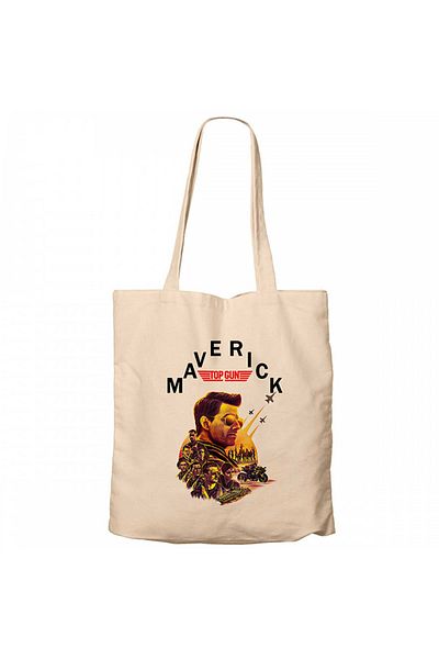 Z zepplin Top Gun Characters Cream Zippered Cloth Bag Gabardine