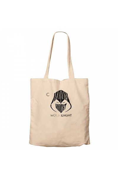 Z zepplin Moon Knight Logo Cream Zippered Cloth Bag Gabardine