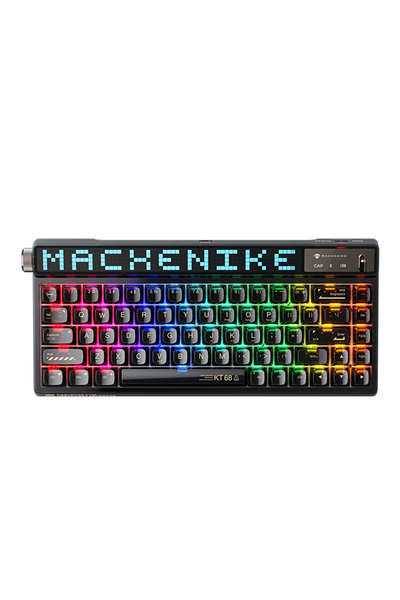 Machenike KT68 Pro Kablosuz Yellow Switch ENG Q Siyah Gaming Klavye