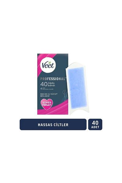 Veet Waxing Strips Professional for Sensitive Skin Leg and Body Area 40 Pcs