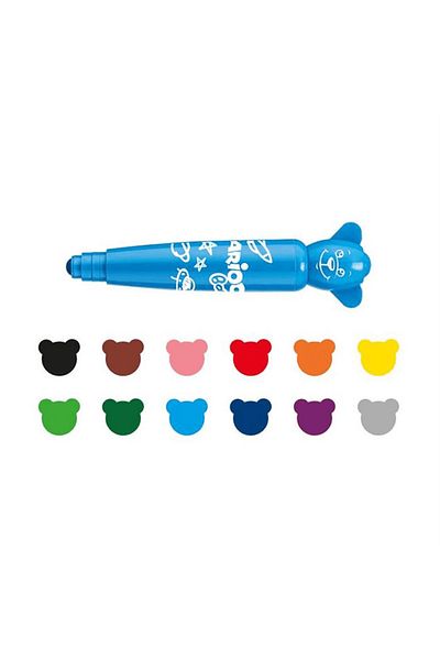 MBB ETİCARET Carioca Teddy Jumbo Duck Super Washable Felt Tip Crayons 12 Pack