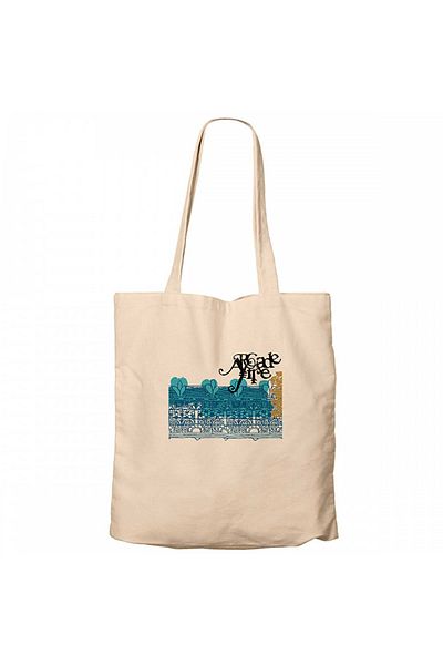 Z zepplin Arcade Fire Arcade Fire Cream Zippered Cloth Bag Gabardine
