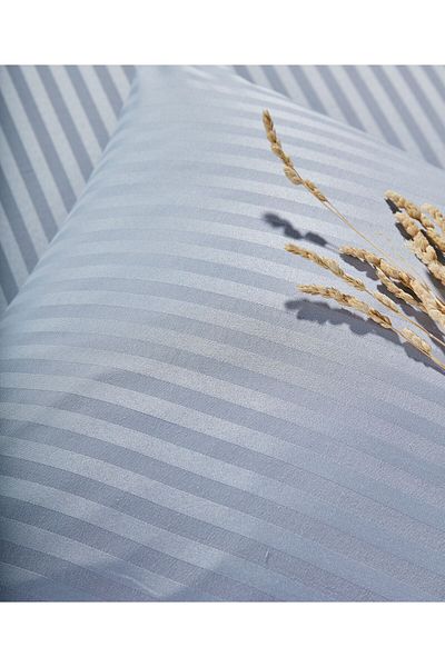 sarra 200-220 Double Striped Satin Bedding Set - Gray