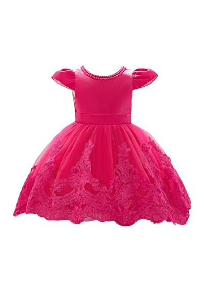 ddaniela فستان الأميرة المطرز من دي دانييلا - وردي فاقع