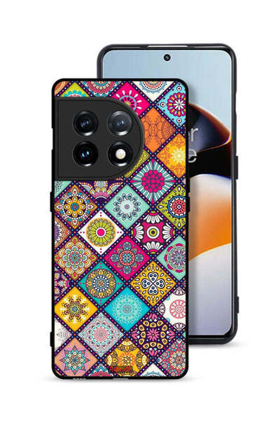 Tolwak OnePlus 11 5G Protective Case Cover Mandala Squares Pattern
